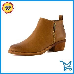 Women's Ankle Booties with Memory Foam, Side Zipper, Wide Widths Available